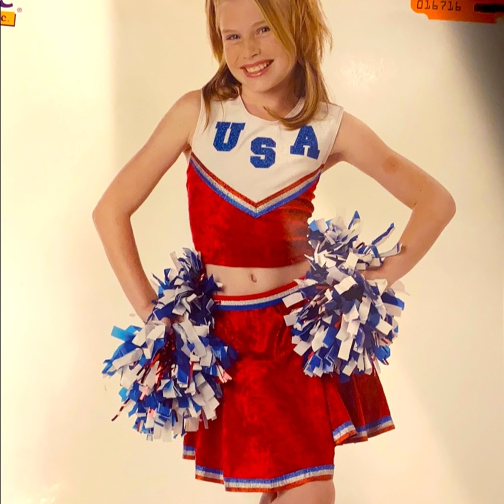 Patriotic Cheerleader Halloween Costume child’s L